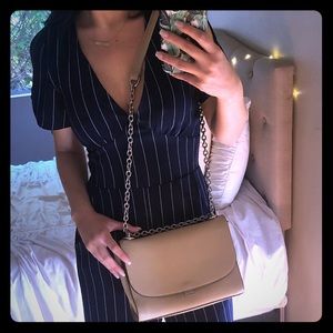 Tan/nude chain strap handbag